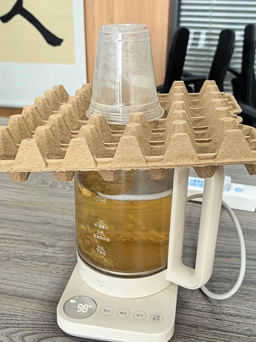 Straw pulp hatching egg tray air permeability test with water vapor ventilation